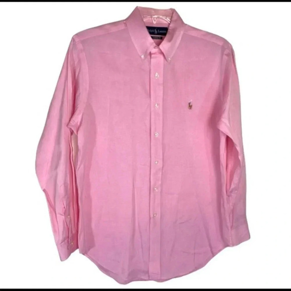 Ralph Lauren Classic fit Shirt 15.5 32/33 pink long sleeve button up Flesh Pony - Picture 1 of 5